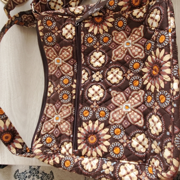 Floral Patterned Brown Shoulder Bag - Picture 1 of 10
